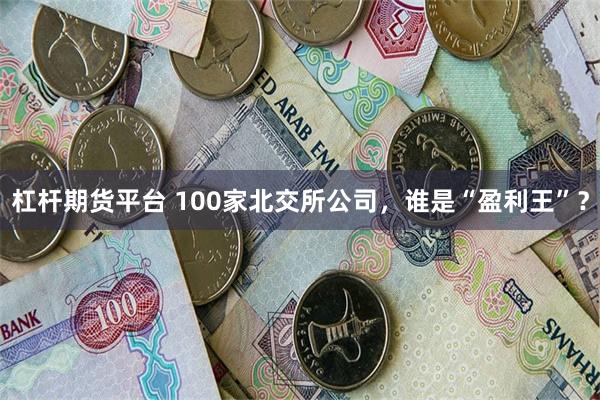 杠杆期货平台 100家北交所公司，谁是“盈利王”？