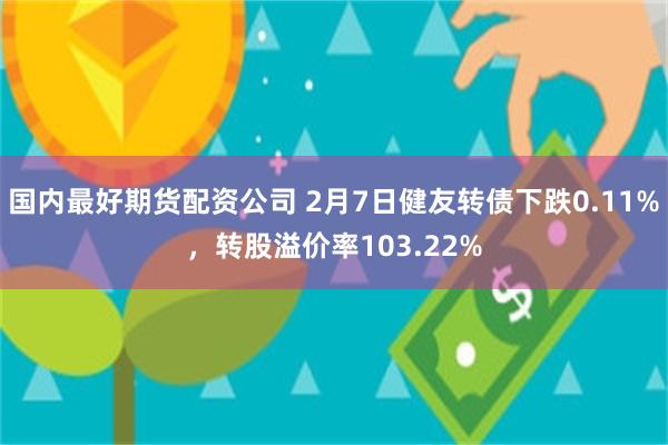 国内最好期货配资公司 2月7日健友转债下跌0.11%，转股溢价率103.22%